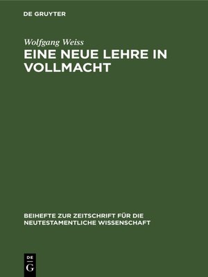 cover image of Eine neue Lehre in Vollmacht